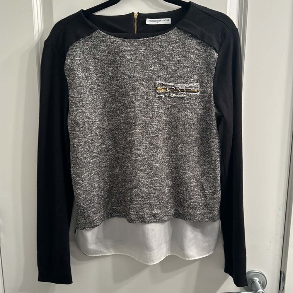 Goodnight Macaroon black and grey sweater.